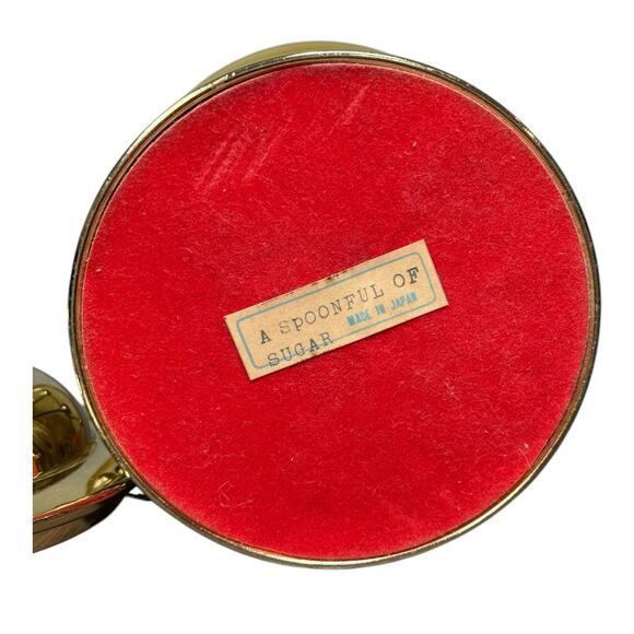 Schmid Bros Brass Glass Musical Box Candy Jar Drum Spoon Full Of Sugar MCM Japan - Picture 6 of 9